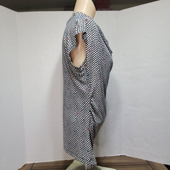Worthington No Sleeve B&W Dots Blouse Cowl Neck - Size Petite Medium - Picture 5 of 7